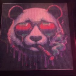 Smoking panda diamond Art