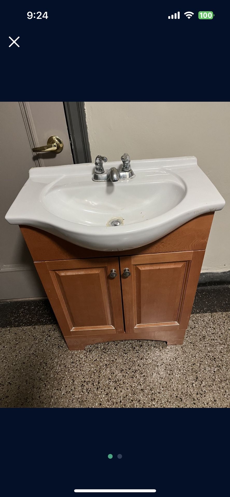 Vanity. With Sink. And Faucet. 26.5 “ Base. Is. 24”