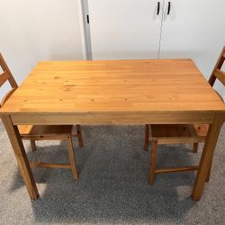 Ikea JokkMokk Wood Table And Two Chairs