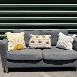 Beautiful Modern Gray Loveseat, Two-Sweater Couch - Comfy And Stylish
