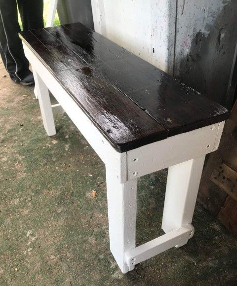 Farmhouse Rustic Primitive Wooden Pallet Bench Garden Bench Entryway Bench