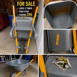 6 cu. ft Steel Wheelbarrow with Flat Free Tires and Metal Handles