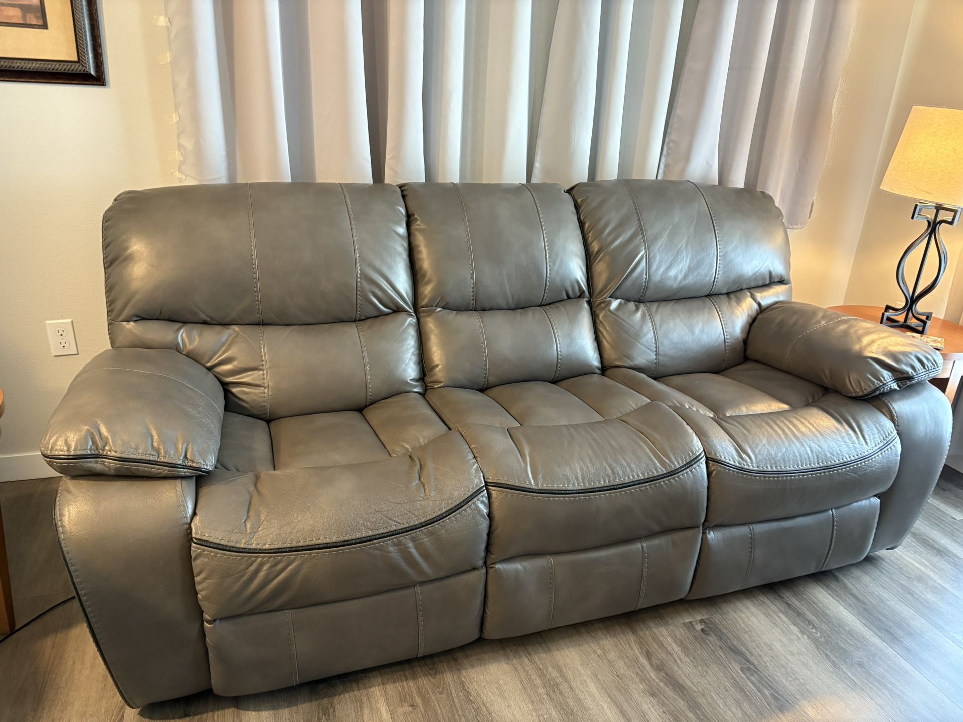 Gray Reclining Sofa