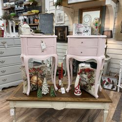 2 Pink French  Nightstands 