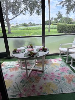 Table and four chairs outdoors