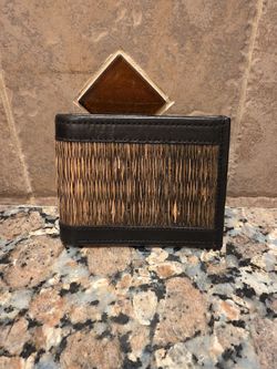 Men's Leather, Canvas, Wicker Wallet