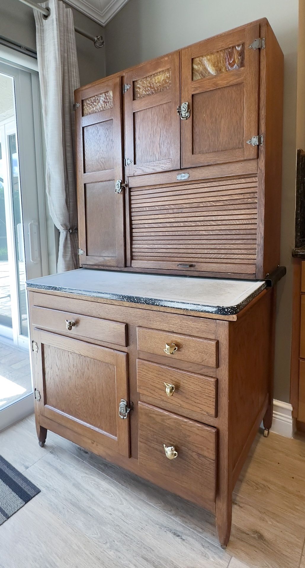 Sellers Antique Oak Kitchen Hoosier Cabinet