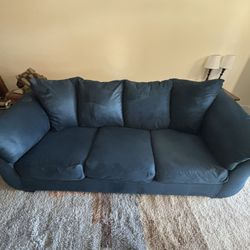 Sofa & Loveseat - Microfiber Navy Blue