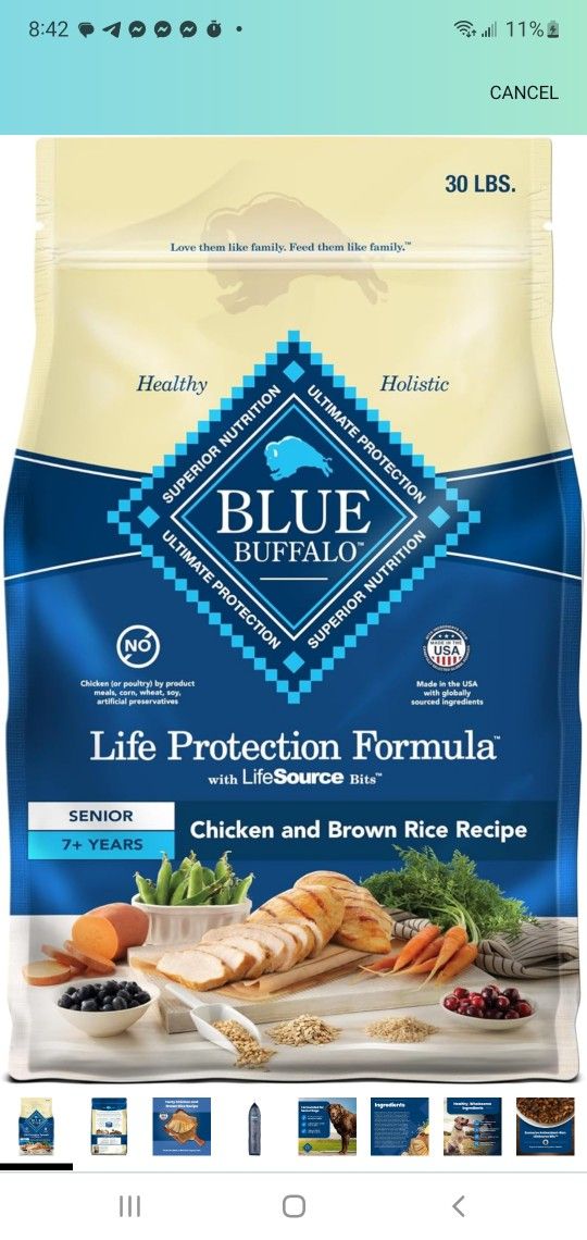 BRAND NEW..Blue Buffalo Life Protection Formula Senior Dry Dog Food,