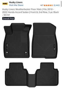 Husky Weatherbeater Floor Mats for Honda Accord 2018-2022