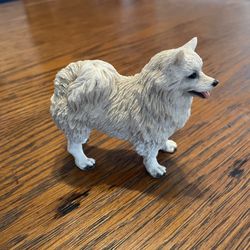 Vintage Heavy Plastic Mini Samoyed Dog Statue
