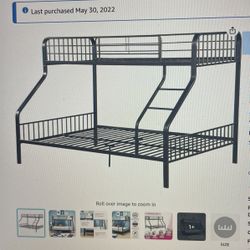 Bunk Bed gunmetal Finish, Twin Over Queen