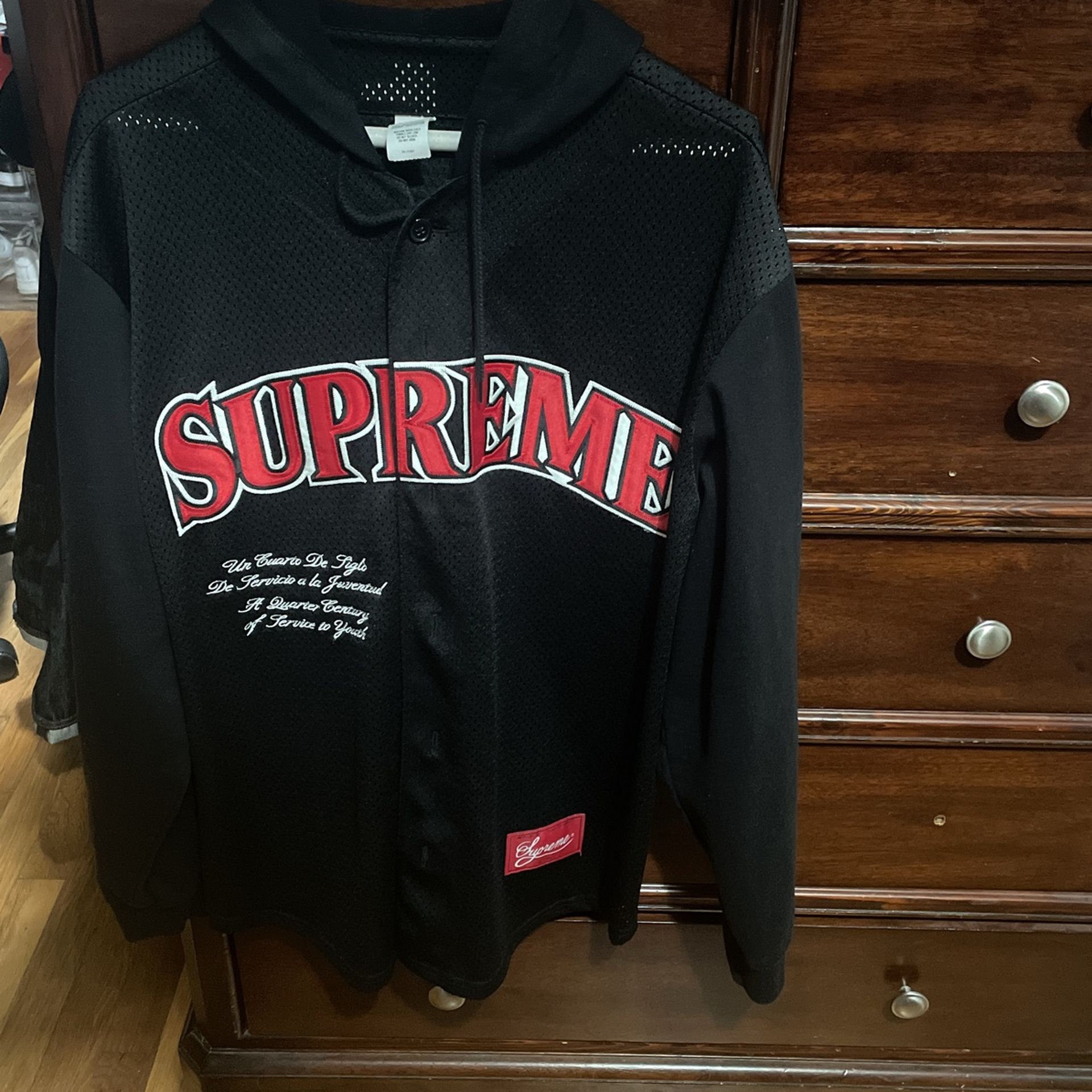 Supreme Mesh Baseball Jersey Hoodie