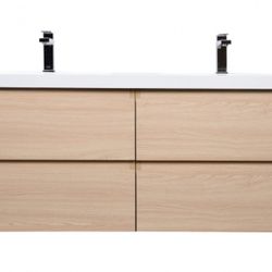 NIB 59” Floating Oak Bathroom Vanity