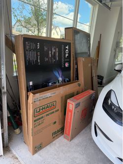 Moving boxes for TVs and art.