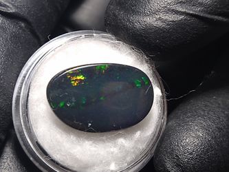 Natural Dark Australian Opal Doublet With Rare Red 