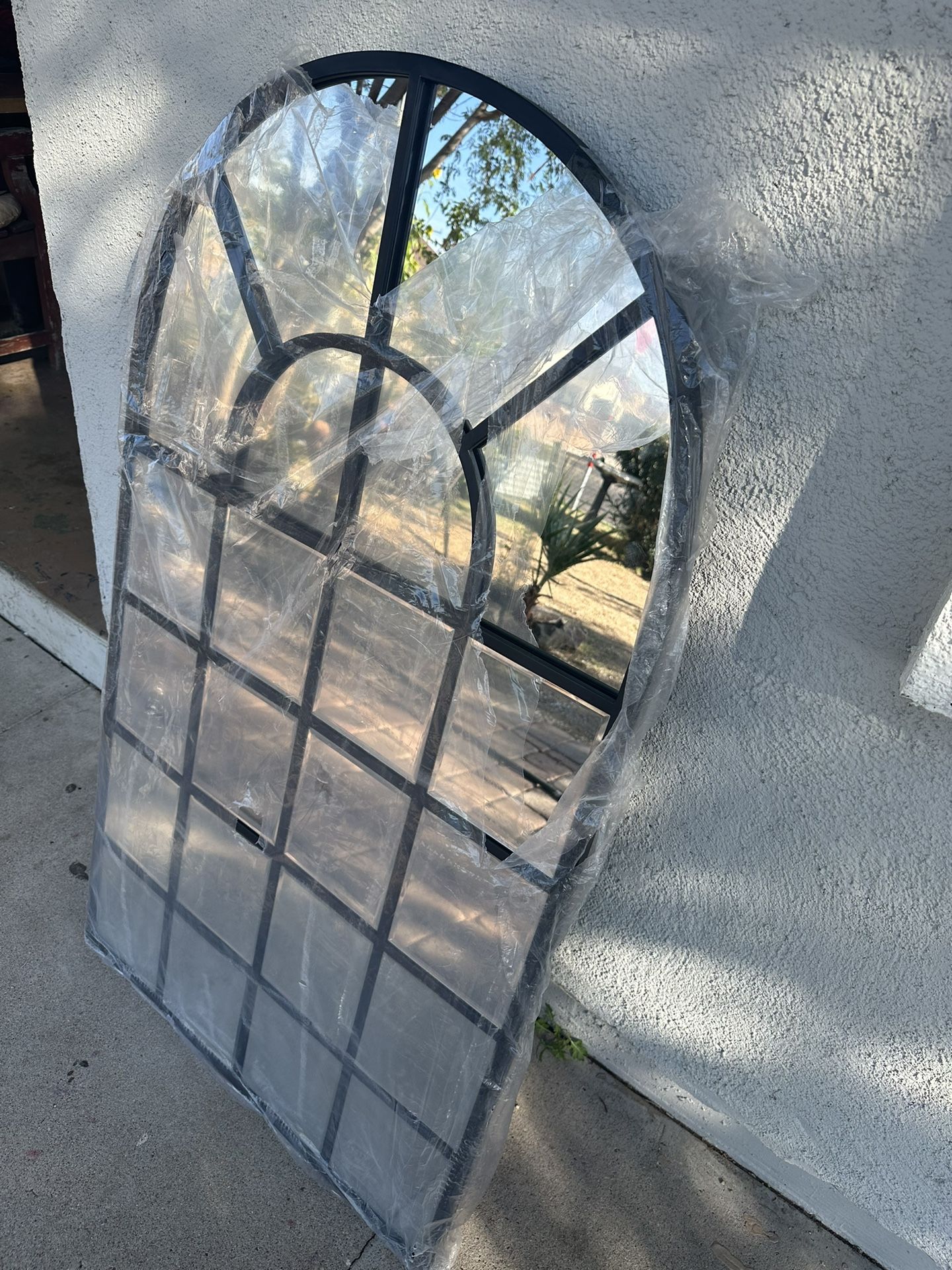 Metal Arched Window Mirror 