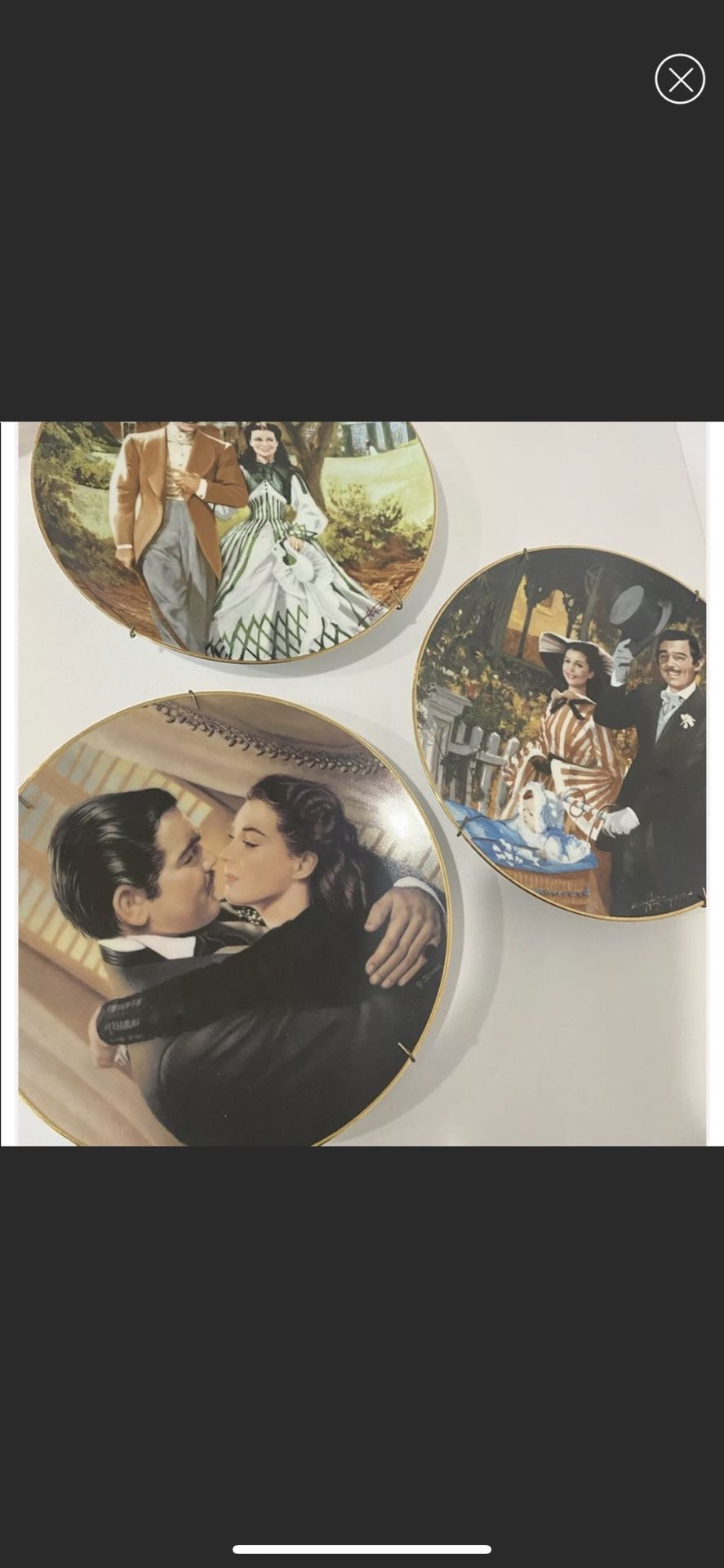 Vintage Gone With The Wind Collectible decorative Plates Bundle Deal Set
