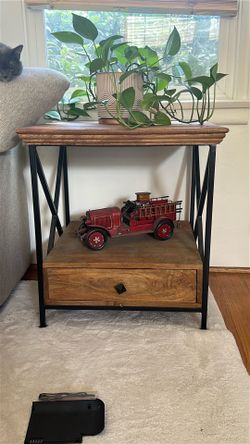 Real wood side table