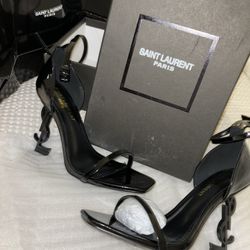 Black YLS stiletto heels sandals luxurys