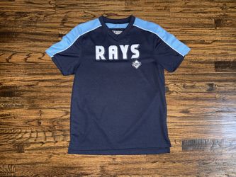 Vintage MLB Official Tampa Bay Devil Rays Retro Blue Batting Jersey Size Large