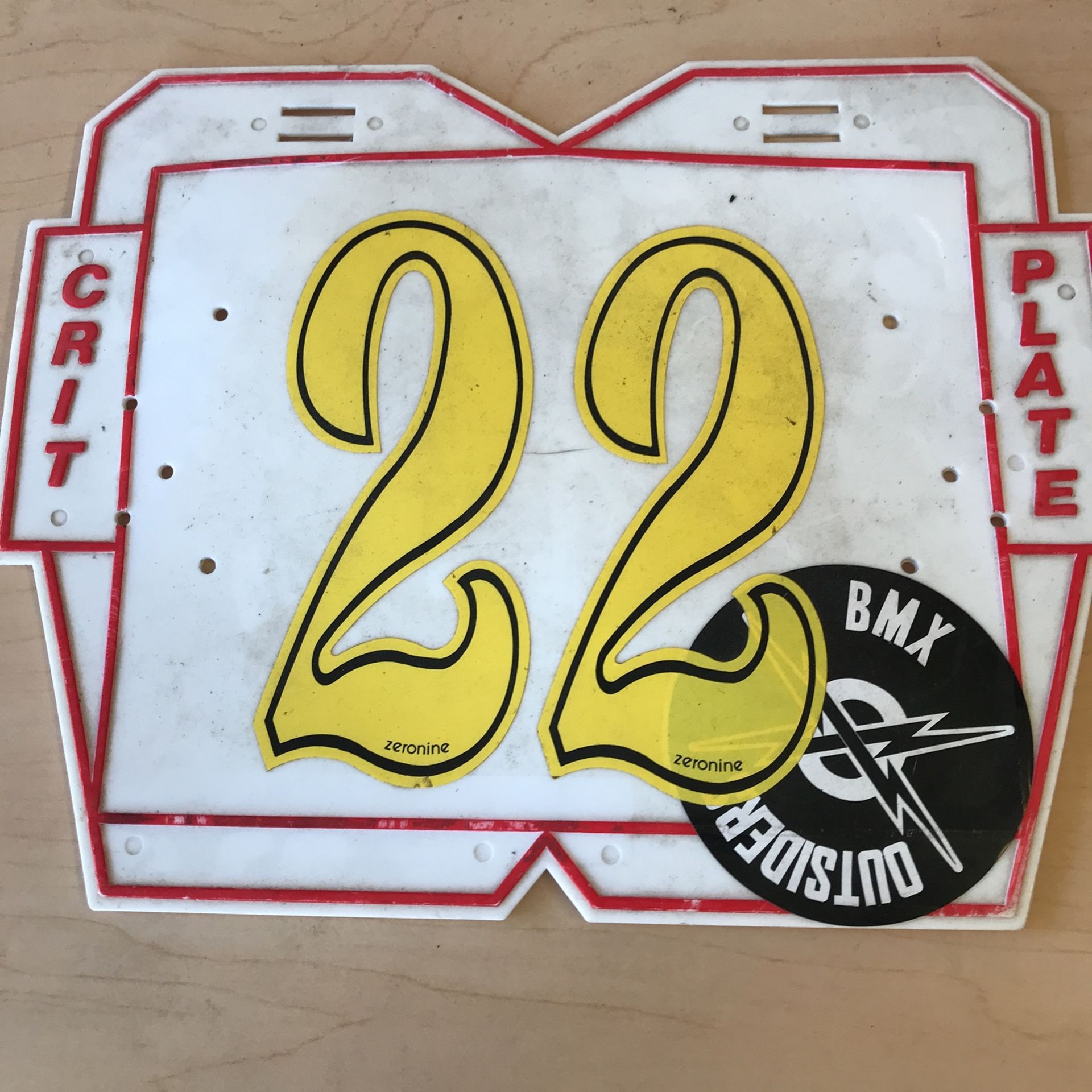 Vintage BMX CRIT Number Plate