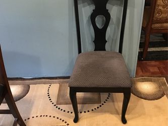 New  Chairs  Out Of Box “Dark Wood” Gray Diamond Cushion W