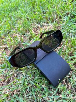 Black Rectangle Sunglasses with Case