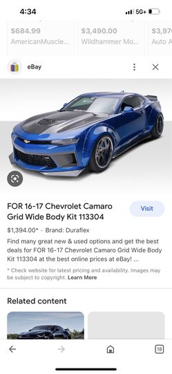 2017-2018 Camaro Wide Body Kit Duraflex