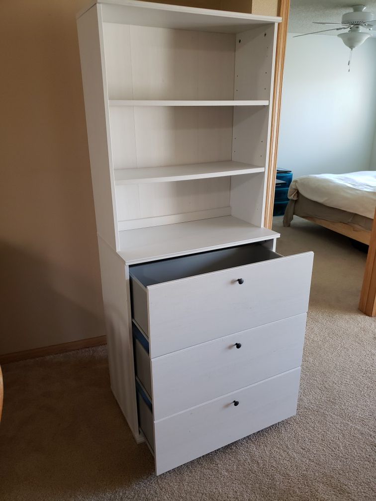 Bookcase with drawers, white ( IKEA like new)