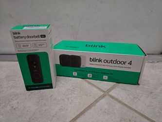 Blink Outdoor 4 Camera System & Battery Doorbell Bundle