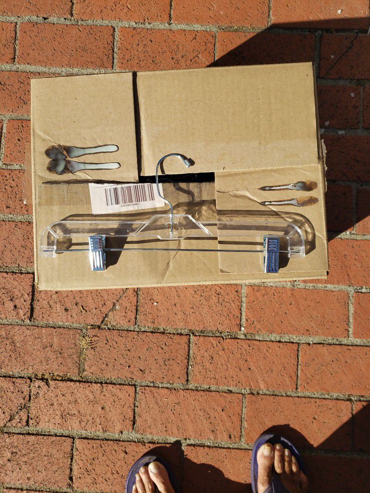 Box 50 New 12" Pants or Skirts Clear Plastic Hangers