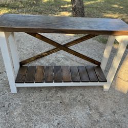 Oak Farmhouse Entry Table / Tv Stand 