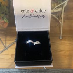 Cate&chloe 18k White Gold Plated Earrings 