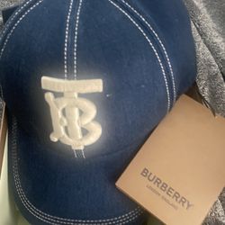 Burberry TB Denim Hat NeW!