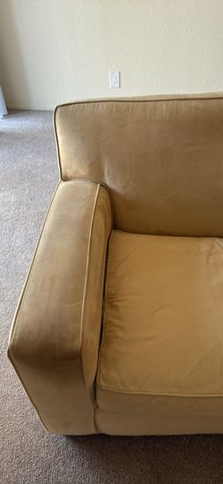 Tan Crate&Barrel Microfiber Sofa