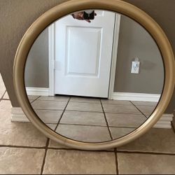 Round Gold Mirror