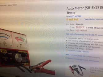 Auto Meter Battery Tester hardly used Cart included