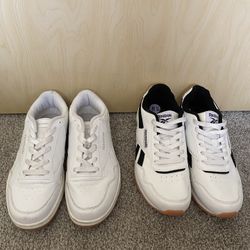 Reebok sneakers for men The white ones were used very little size 7 and the white and blue ones are brand new size 8 1/2 