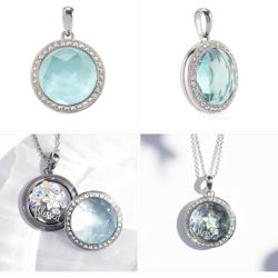 Origami Owl Aqua Prism locket w/Swarovski crystals