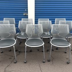 Knoll Padded Leather Seat Guest Side Lobby Waiting Room Office Chairs Qty 11