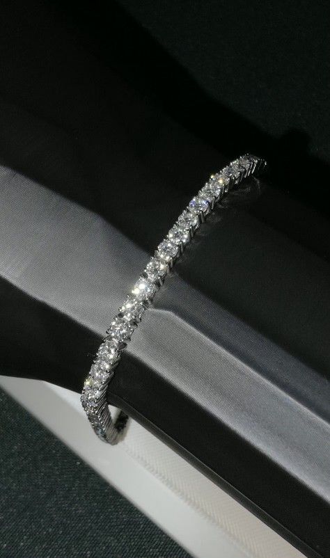 5.33 CTW Moissanite Tennis Bracelet | VVS D Color | 3.3mm Solid 925 Silver 8in