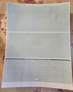Lot of 2,000 pcs, Blank Check Stock Paper, Green Diamond