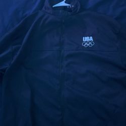 United States Olympic Committee USA Embroidered Full Zip Navy Jacket (send Offers)