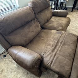 Set Of Leather Reclining Couch 