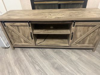 Farmhouse Barn Door TV Stand Console