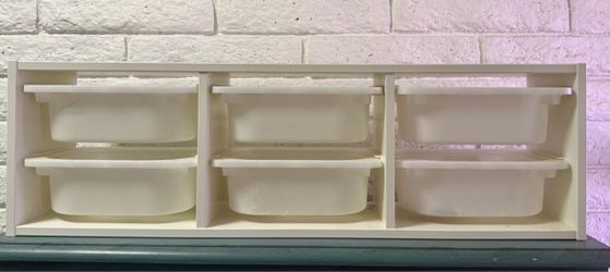 IKEA wall mounted White Plastic Storage Organizer with 6 Bins