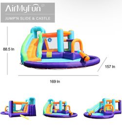 Inflatable bounce house water slide