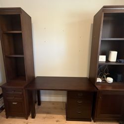 Pottery Barn Desk And Drawer/Bookcases