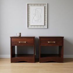 BROWN SMALL NIGHTSTANDS — SET OF 2